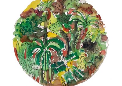 circular jungle painting — Biophilia & Art